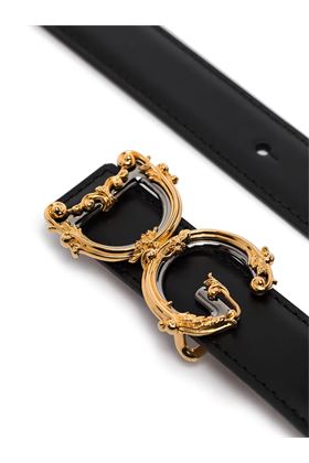 Black calf leather belt Dolce & Gabbana | BE1348AZ83180999